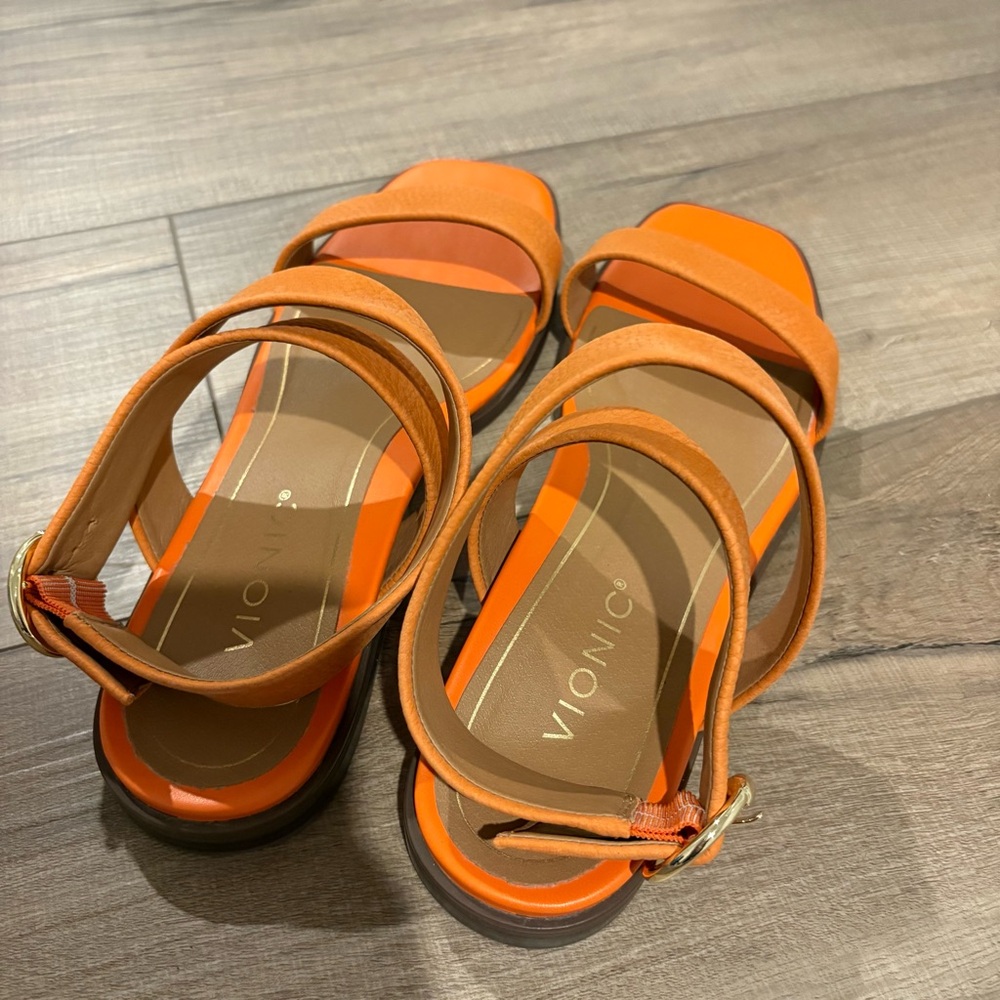 Vionic Anaya Ankle Strap Sandal Marmalade Orange Leather Size 9.5 - Picture 5 of 9